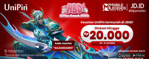 Voucher UniPin termurah di JDID!- Promo Diskon hingga Rp 20.000 Voucher UniPin hanya di Hurray Payday Juli JDID